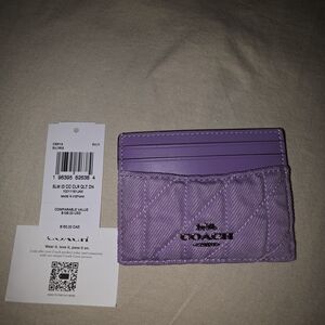 Coach Lavender Quilted Card Holder